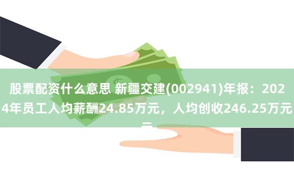 股票配资什么意思 新疆交建(002941)年报：2024年员工人均薪酬24.85万元，人均创收246.25万元