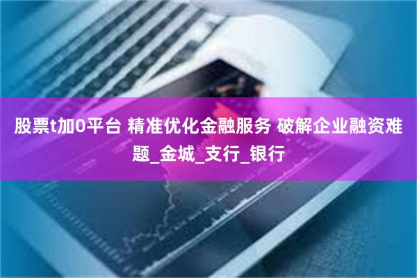 股票t加0平台 精准优化金融服务 破解企业融资难题_金城_支行_银行